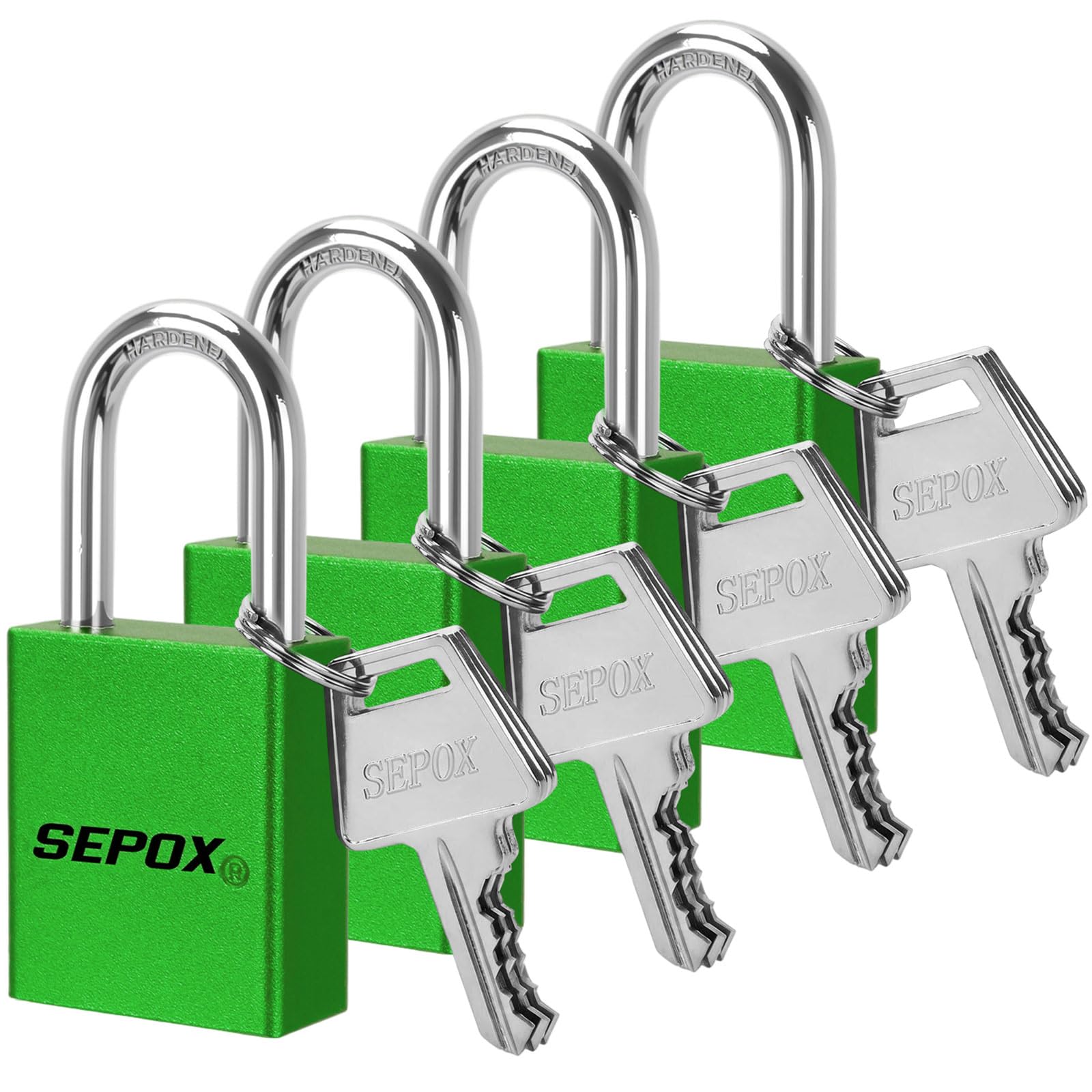 SEPOX® Ultra Rust-Resistant Weatherproof Padlocks, Green Aluminum