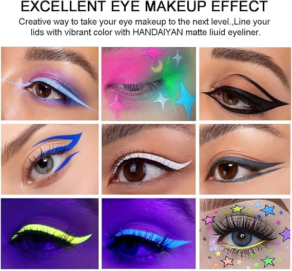 12 Colors Matte Liquid Eyeliner Set, Neon Rainbow Colorful Eyeliner Pencil | Waterproof Long Lasting Smudge-proof Eye Liners Makeup Set Gift For Women (Set C)
