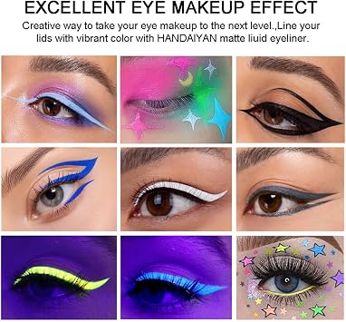 12 Colors Matte Liquid Eyeliner Set, Neon Rainbow Colorful Eyeliner Pencil | Waterproof Long Lasting Smudge-proof Eye Liners Makeup Set Gift For Women (Set C)
