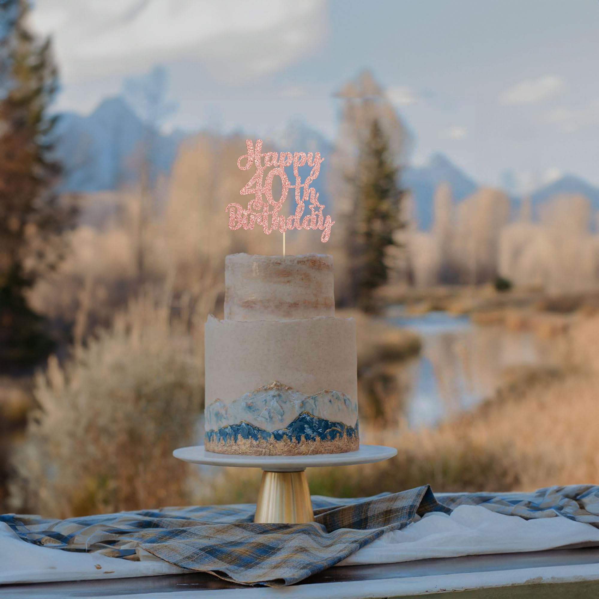 Xsstarmi Confezione da 1 topper per torta Legend Since 1986 con scritta Forty Cheers to 40th Birthday Hello 40 and Fabulous, decorazione per torte per 40° compleanno, anniversario di matrimonio