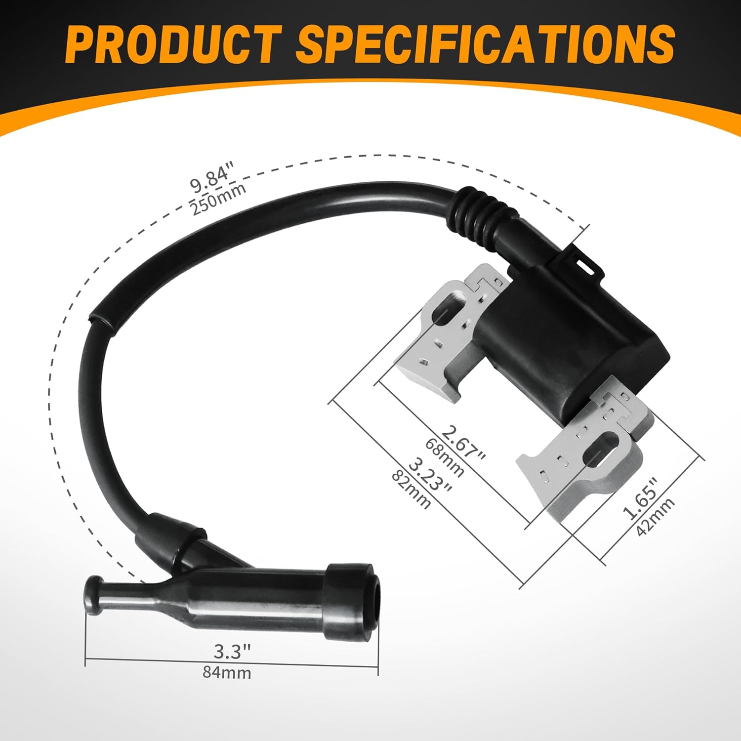30500-Z5T-003 Lgnition Coil Module, with 4 Prong Connector for Honda GX340 GX390 GX390T2 GX390U2 EB6500 EB5000 Gasonline Engines Replaces 30500-Z5T-003,30500-Z5R-003 (1PCS)