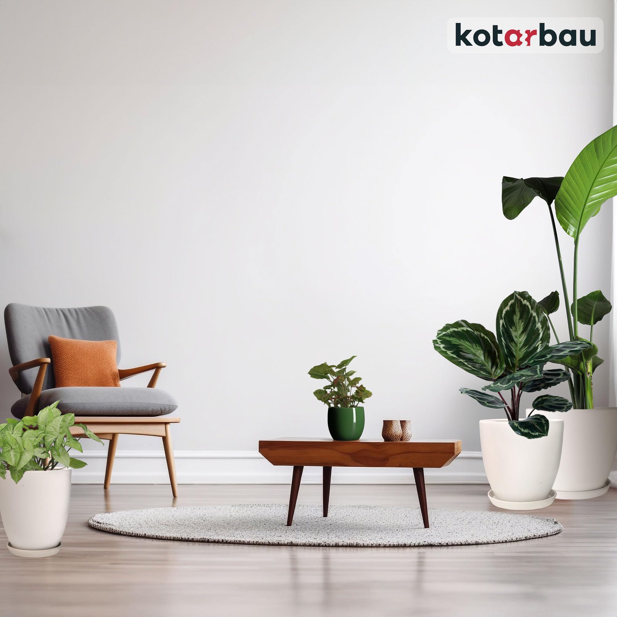 KOTARBAU® 2 szt. Donica z Podstawką Biała ⌀ 38 cm Ceramika szkliwiona Doniczka na Kwiaty i Zioła Osłonka na Rośliny