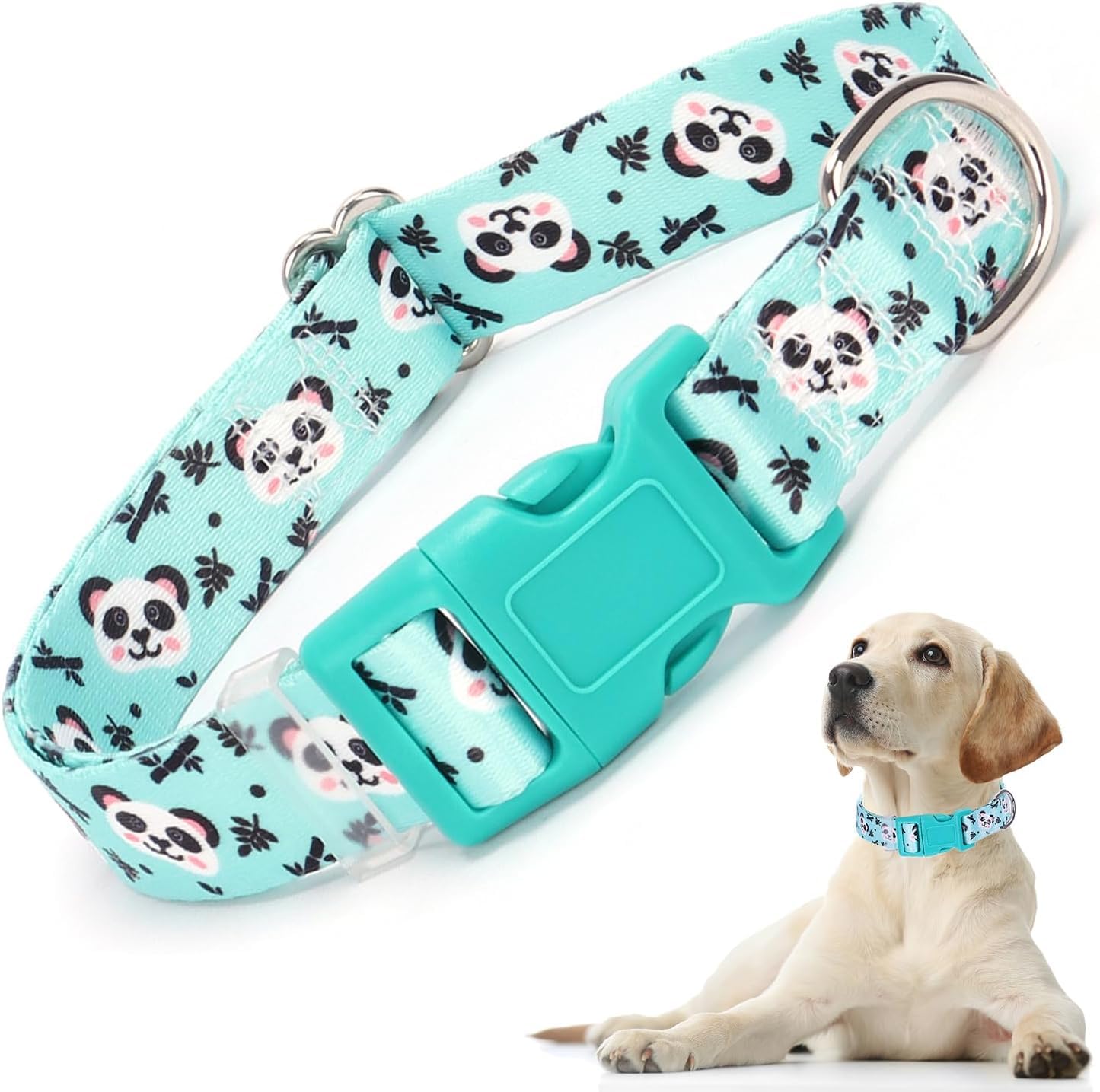 Dog Collars for Large Dogs, Panda Girls Dog Collar, Durable Pretty Female Pets Collars for Small Medium Large Dogs Walking Training, Size XL