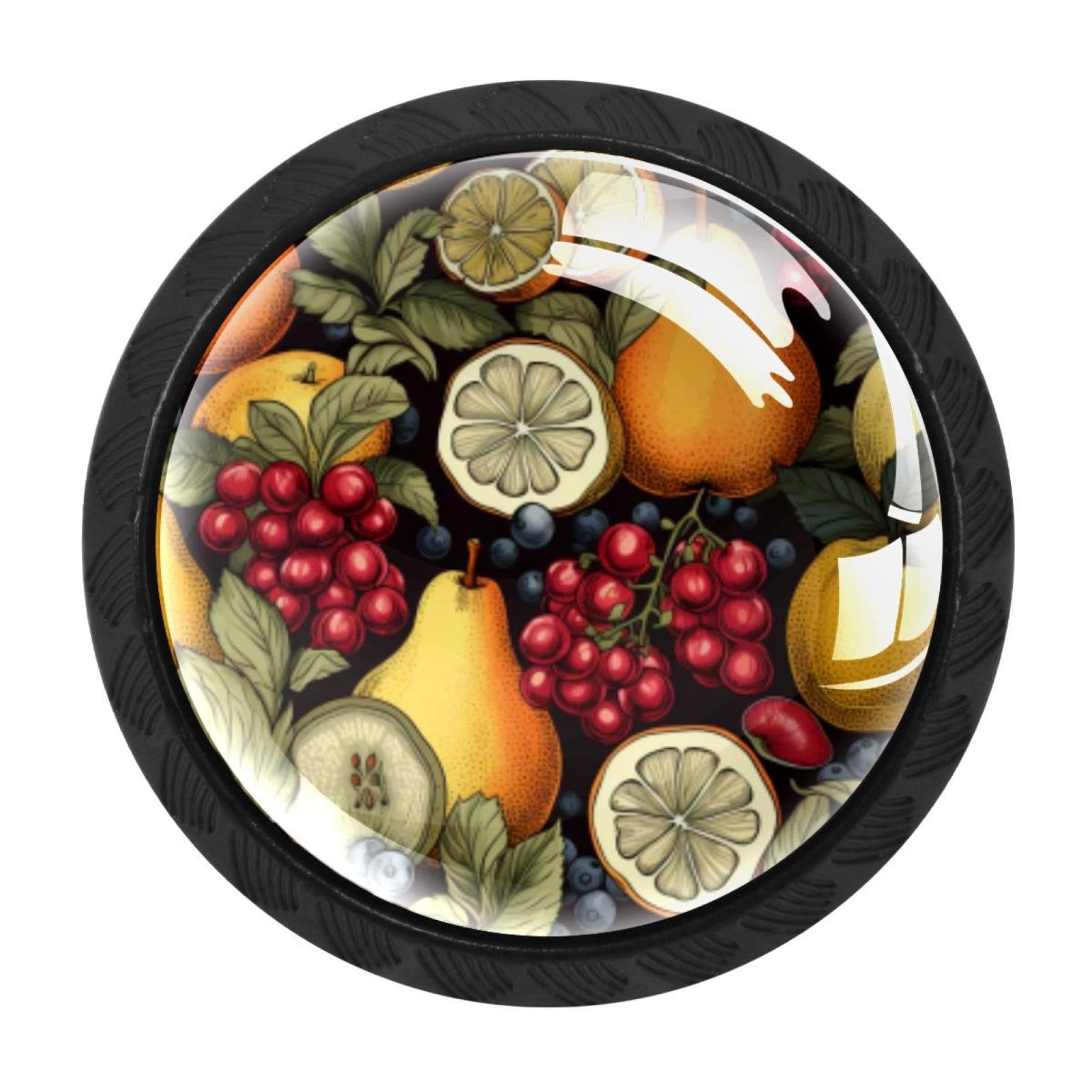 CHENZZZZ 4 Pack Black Thanksgiving Fruit Kitchen Handles, Cabinet Pulls Hardware for Cupboard Drawer Knobs Dresser Pulls