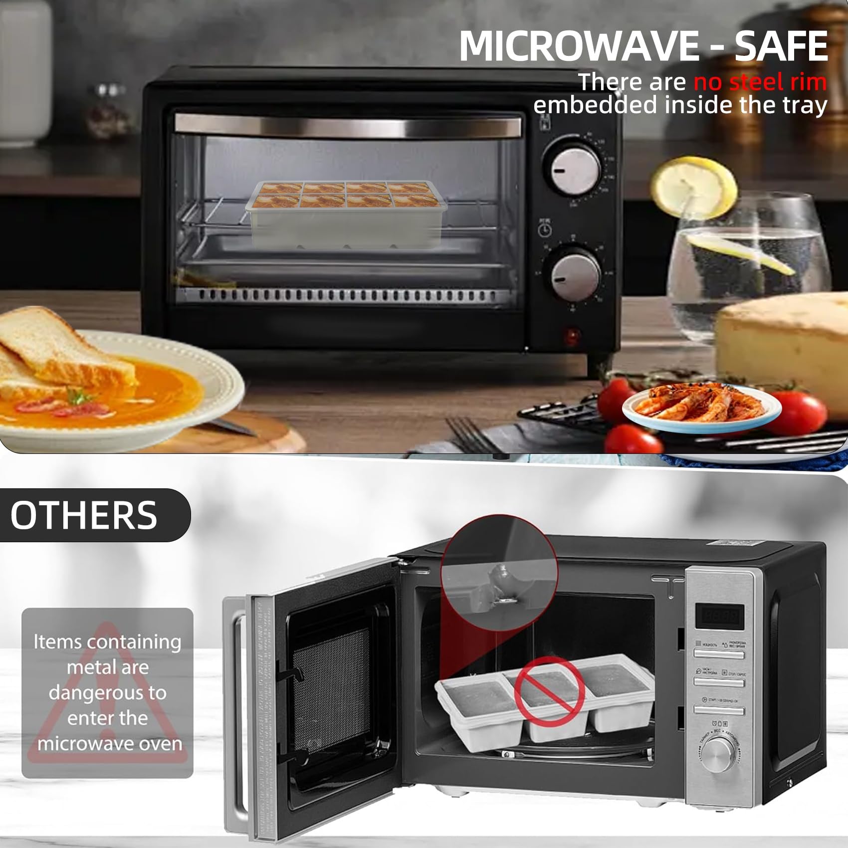 Souper Cubes Lot De 2 Plateaux De Congélation En Silicone De 1/2 Tasse