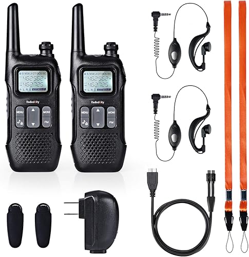 Miniatura 7 de Radioddity FS-T1 FRS Radio bidireccional Walkie Talkies de largo alcance sin licencia NOAA, 22 canales, 154 códigos de privacidad con auricular,