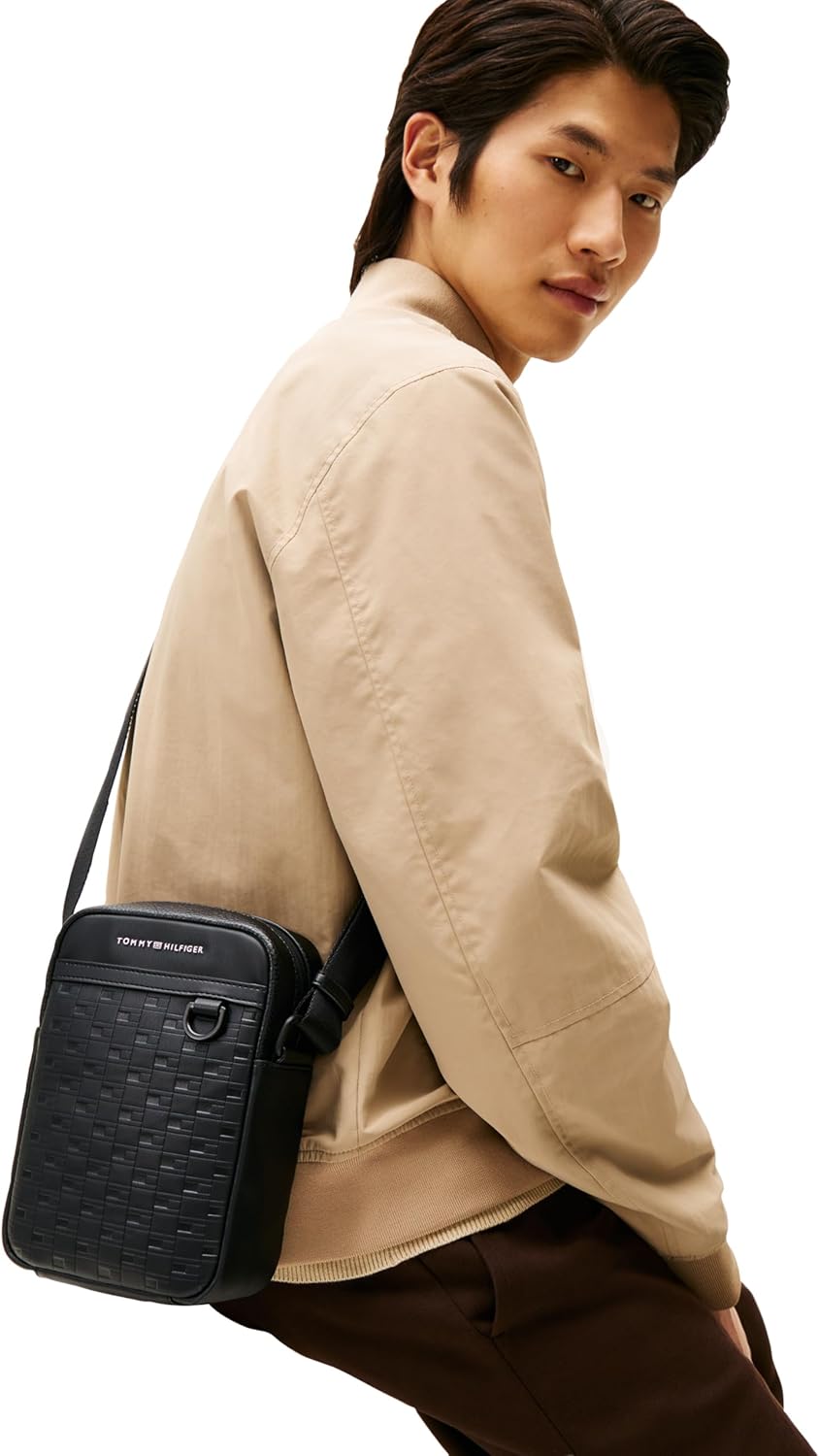 Tommy Hilfiger Mens Modern Mini Reporter,BLACK One Size