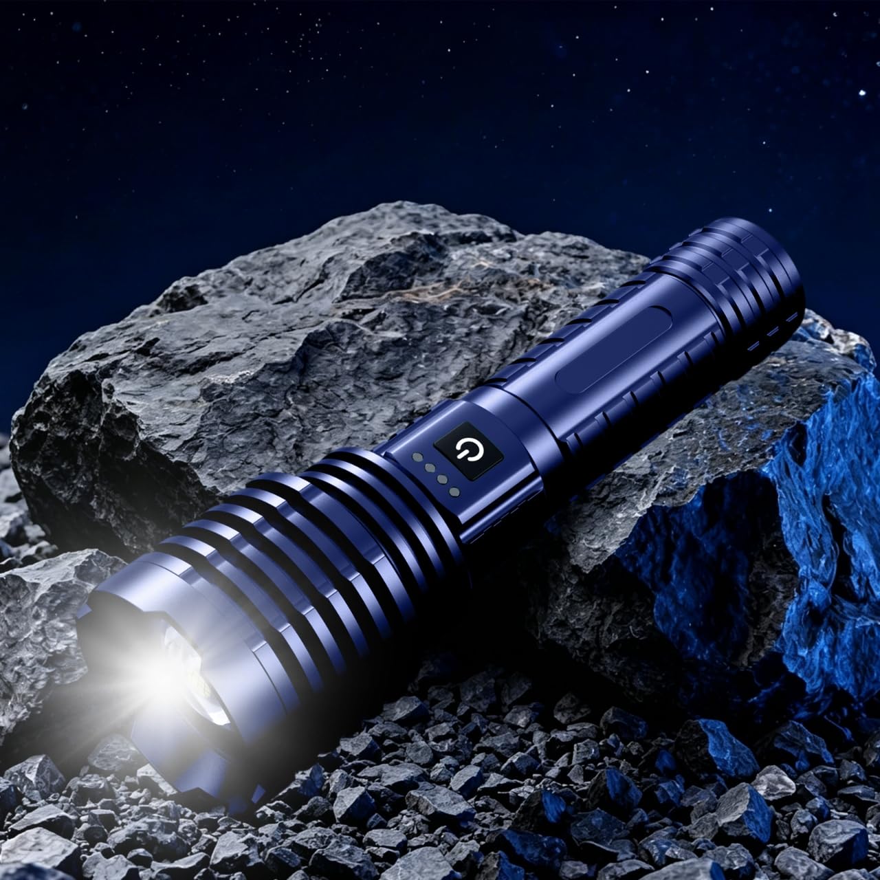 baibian Rechargeable Flashlight 100,000 Lumen Blue