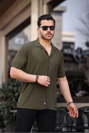 Erkek Haki Oversize Yazl k B r mc k G mlek, L