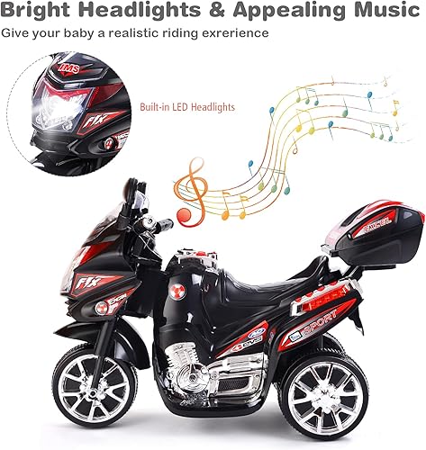 Miniatura 3 de Costzon triciclo infantil en forma de motocicleta alimentado con batería eléctrica de 6 voltios Bicicleta de juguete motorizada