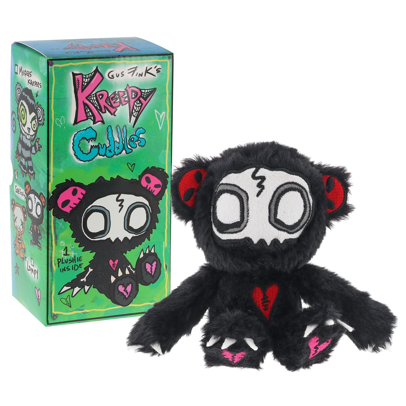 Gus Fink Kreepy Cuddles Collectable Plush Soft Toy, Spooky Monster Characters, Assorted Styles, Unique Story Tags (Sqeesh)