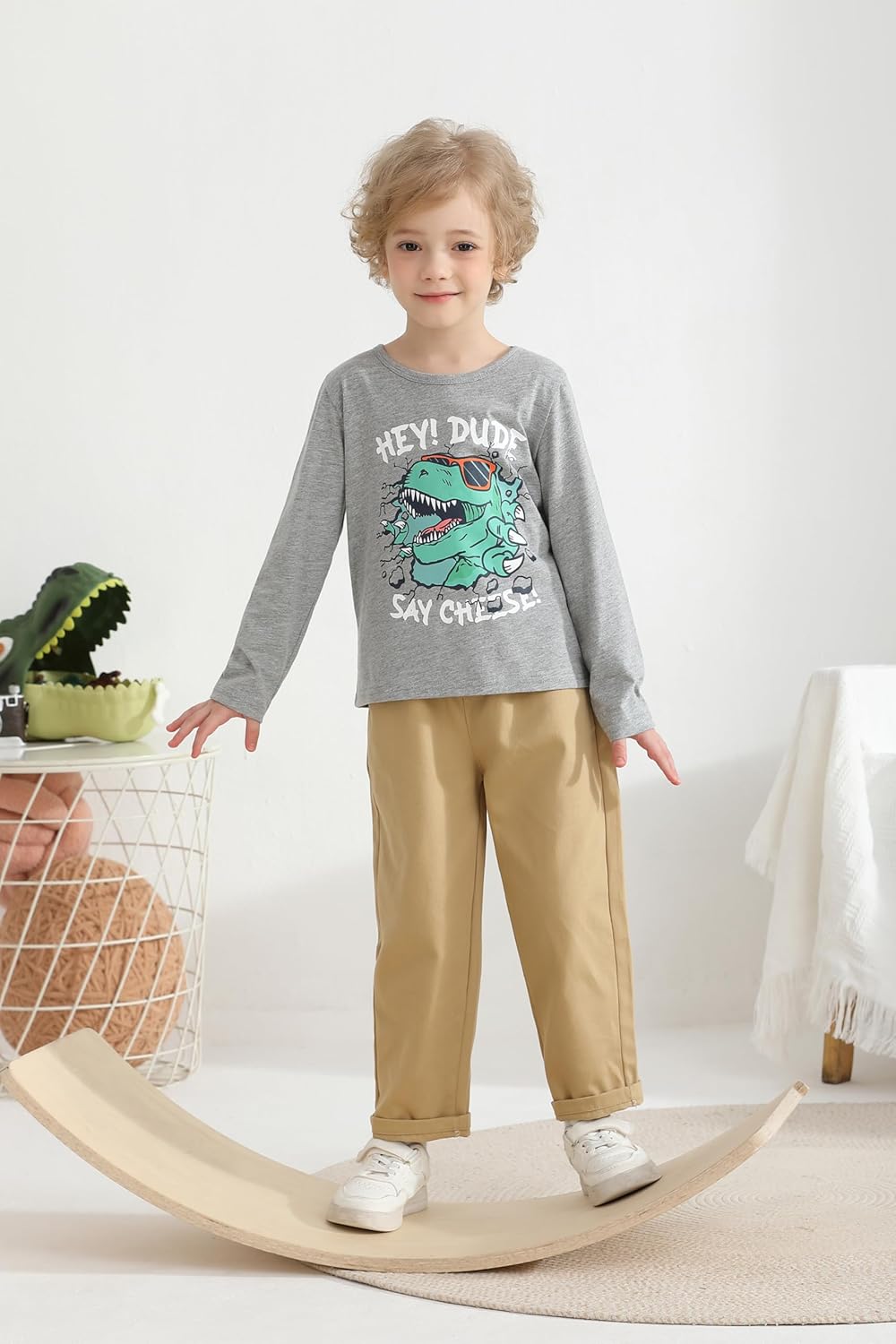 Resinta 4 Pack Toddler Boys Cotton Long Sleeve T-Shirts with Prints Baby Boys Pullover Crewneck Shirts Assorted Everyday Tops - Image 5