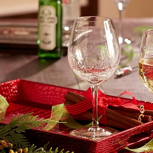 Miniatura 6 de Pier 1 Clear Crackle - Juego de 4 copas de vino tinto