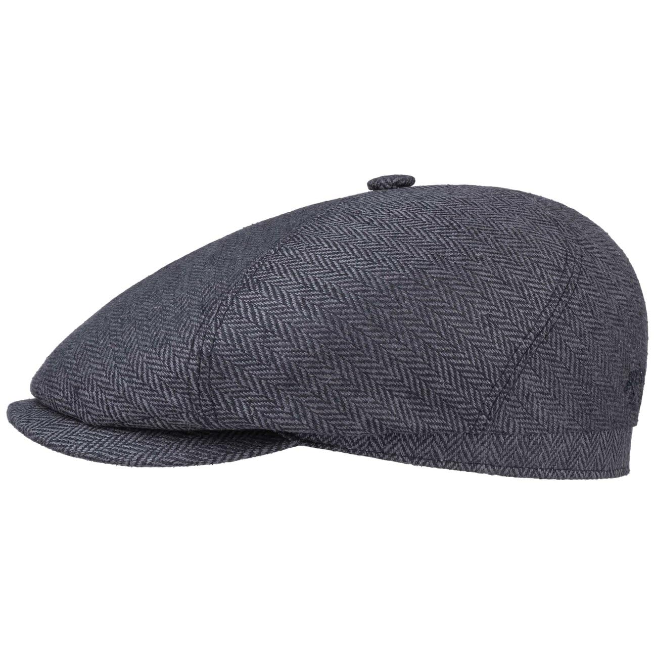Stetson Hatteras Classic Wool czapka z daszkiem - męska czapka z daszkiem - płaska czapka z bawełnianą podszewką - czapka męska ze wzorem w jodełkę - czapka balonowa na jesień/zimę - czapka zimowa