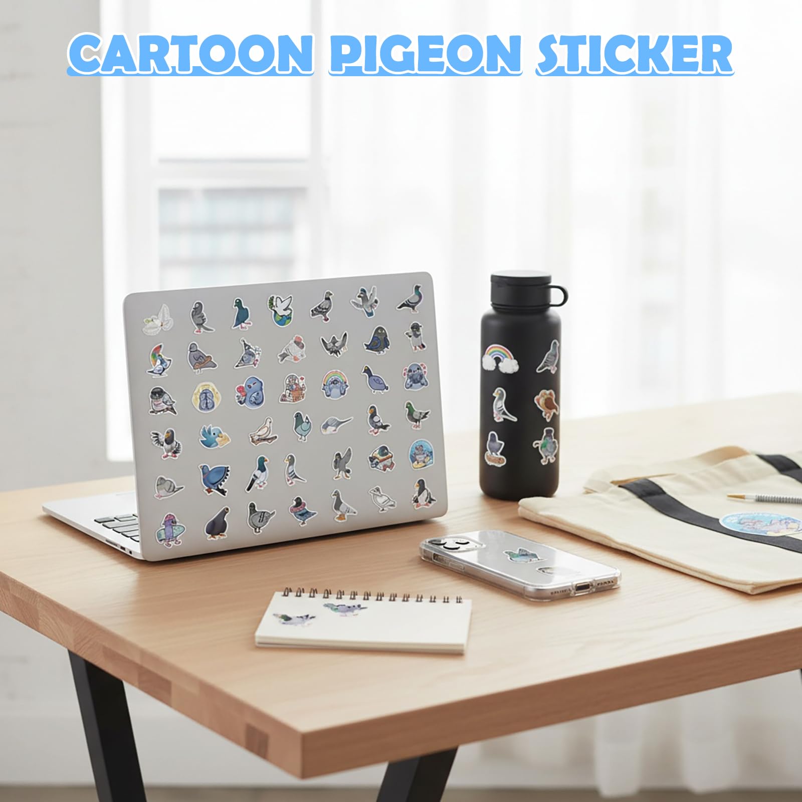Culinavog 126 Stück Taube Aufkleber für Laptop, tauben Stickers Wasserdicht für Kinder Jugendliche Erwachsene Jungen, Vinyl Aufkleber für Scrapbook,Skateboard,Auto,Gepäck - 3