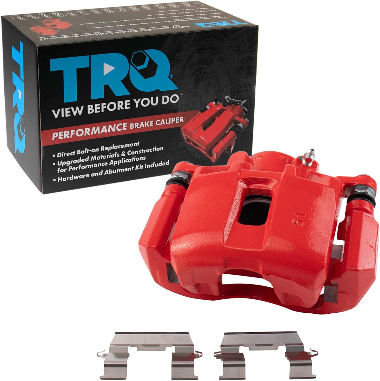 TRQ Front Left Brake Caliper w/Bracket Performance Red Drivers Side Compatible with 2001-2003 Acura CL 1999-2004 RL 1999-2008 TL 2004-2014 TSX 2003-2012 Honda Accord