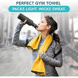 Youphoria Microfiber Travel Towel Fast Drying Lightweight - Quick Dry Towel for Camping, Beach, Backpacking, Hiking, & Sport Sunshine Yellow