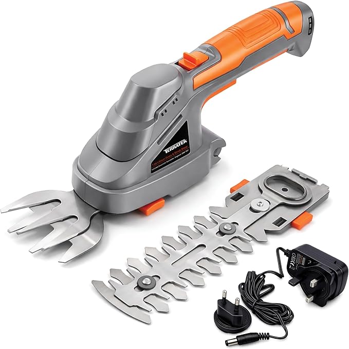 Terratek 2-in-1 cordless hedge trimmer shear 7.2V