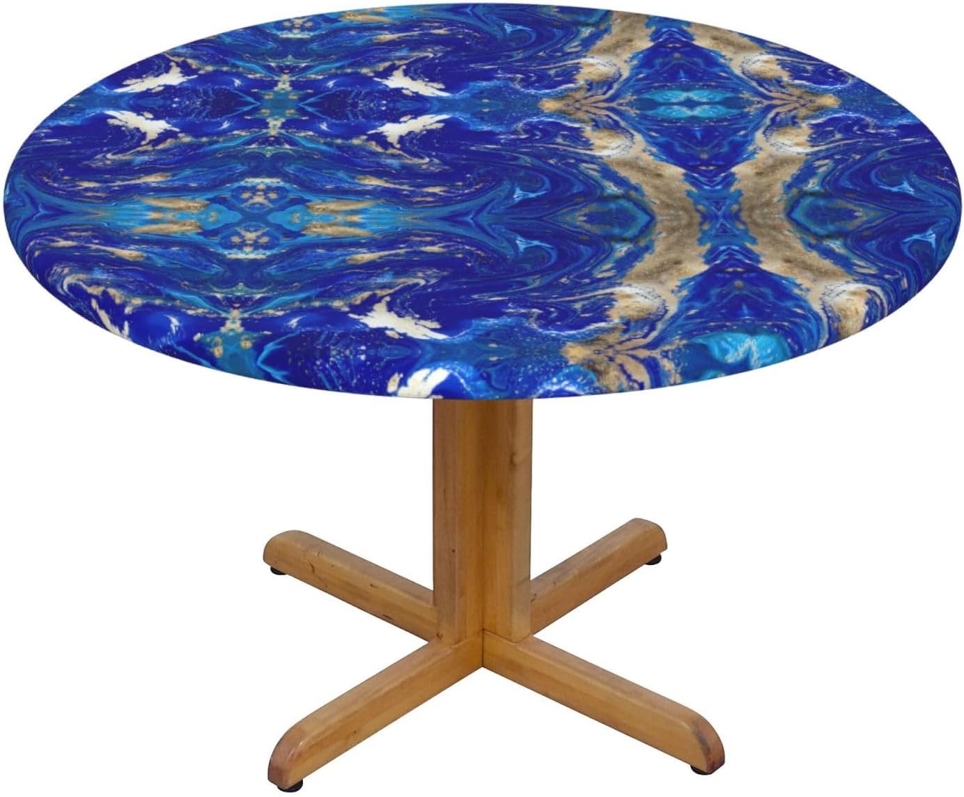 Abstract Marble Stone Print Outdoor Patio Kitchen Decor Supplies Wipeable Round Table Cloth for Indoor Outdoor