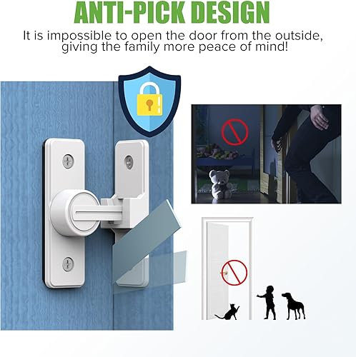 Miniatura 3 de Accesorios para cerradura de puerta de granero, cierre de puerta de seguridad resistente de 90 grados, cerradura de perno abatible, pestillo de