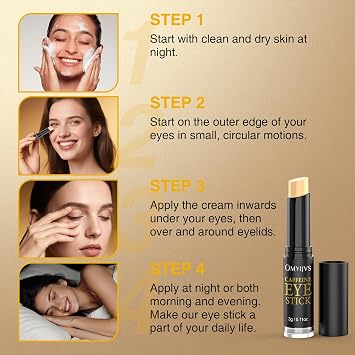 Caffeine Eye Stick With Retinol, Hyaluronic Acid for Dark Circle, Wrinkles, Under Eye Cream Anti Aging for Puffiness and Bags Reduces Fine Lines