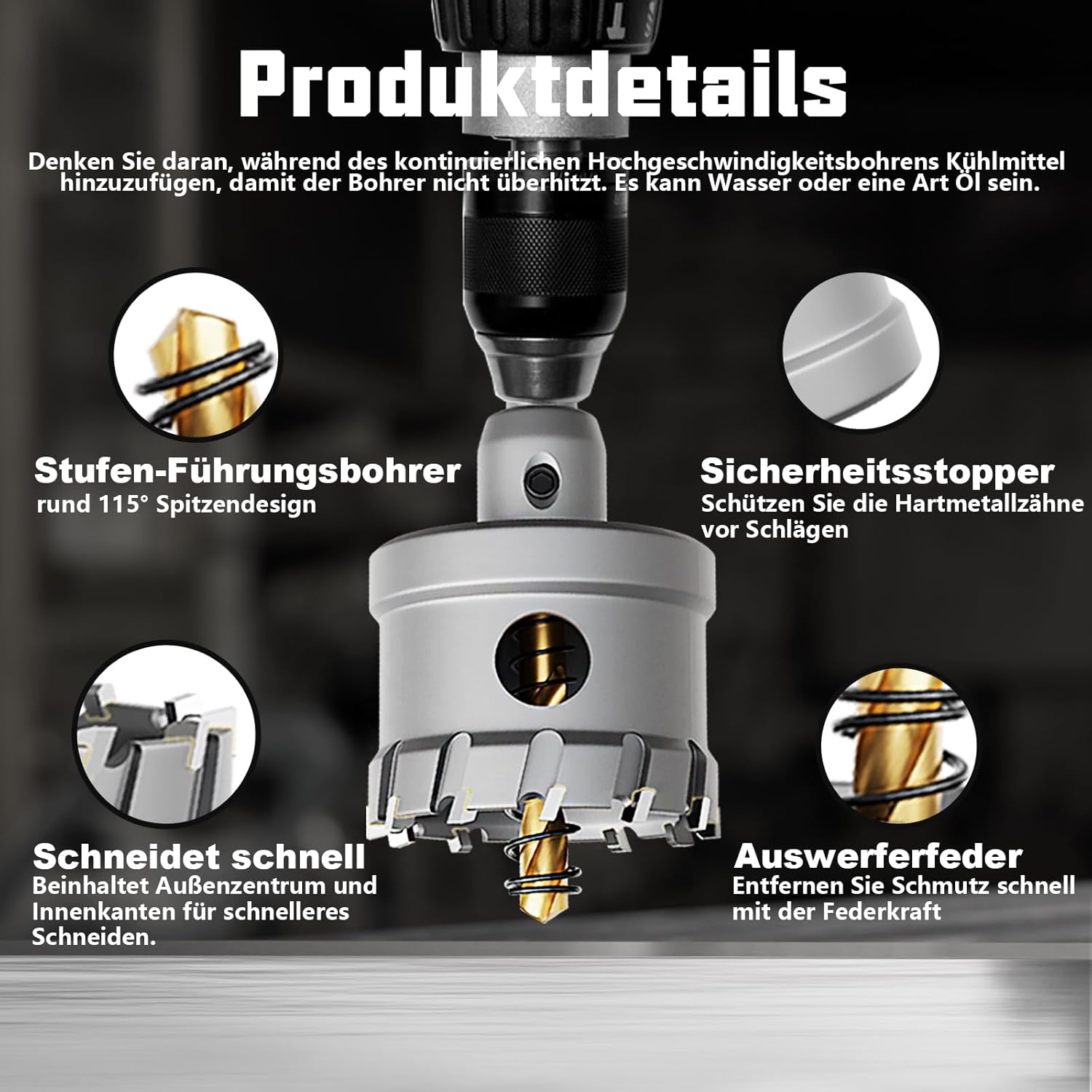 GSTK Upgrade Heavy Duty Carbide Hole Saw 14 Pcs,Metal Steel Hole Saw Drill Bit,TCT Hole Cutter,Alloy Hardness Upgrade, with 2*Extra Titanium Plated Pilot Center Drill and 2*L-Wrench