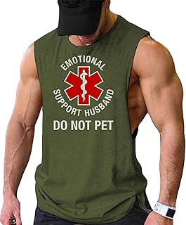 Emotional Support Husband Do Not Pet Funny Tank Tops Pet Lovers Gifts Sleeveless Shirts