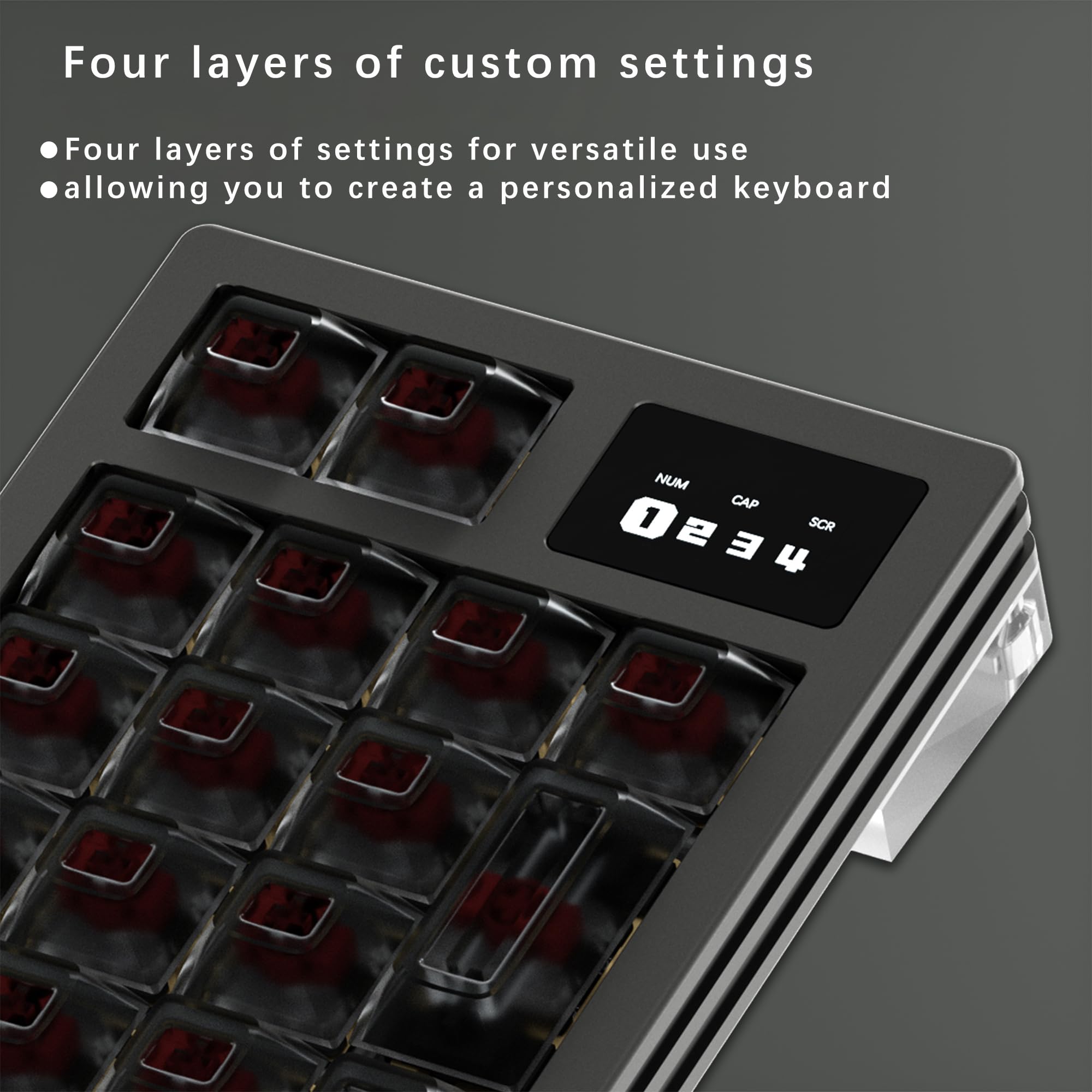 VIA Pavé numérique programmable, pavé numérique macro mécanique filaire USB, pavé numérique portable à 19 touches avec rétroéclairage RVB, alliage d'aluminium avec bouton (jaune)