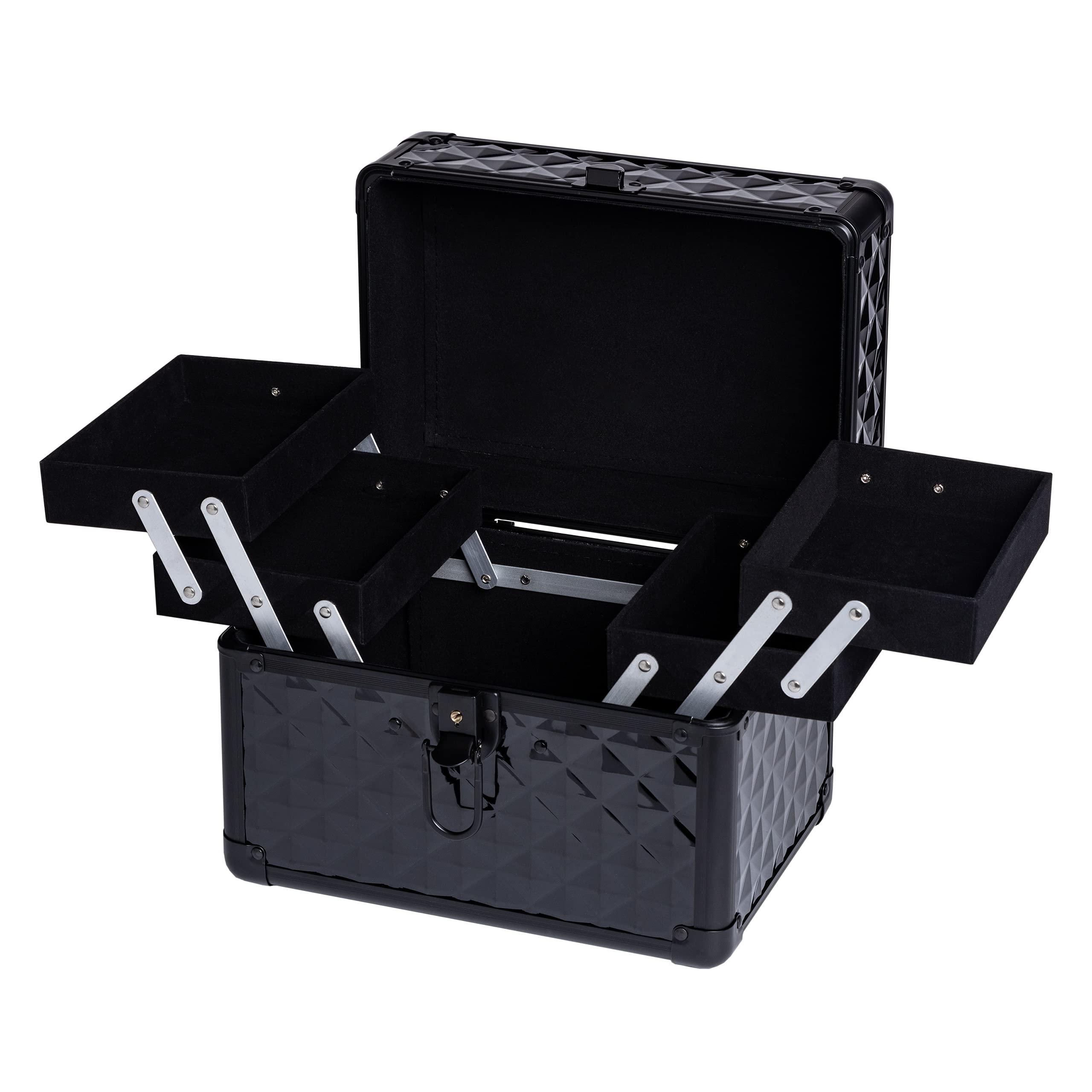 NÉONAIL Nail Art Cosmetic Case Small, UV Nail Polish & Accessory Organizer, Black, 25 x 17.5 x 19.5 cm, 2.5 kg Capacity - Image 2