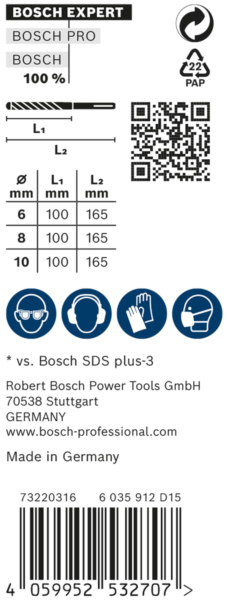 Foret Bosch Expert SDS Plus-7X Béton Armé - Lot De 2 Forets Perforateurs 6x115mm - Ultra Résistant