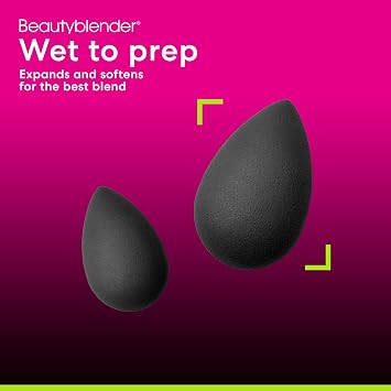 Beautyblender Micro Mini Pro Black Makeup Sponges, 2 Pack | Super-soft foam for precise concealer & highlighter blending, reusable & washable, streak-free, made in USA