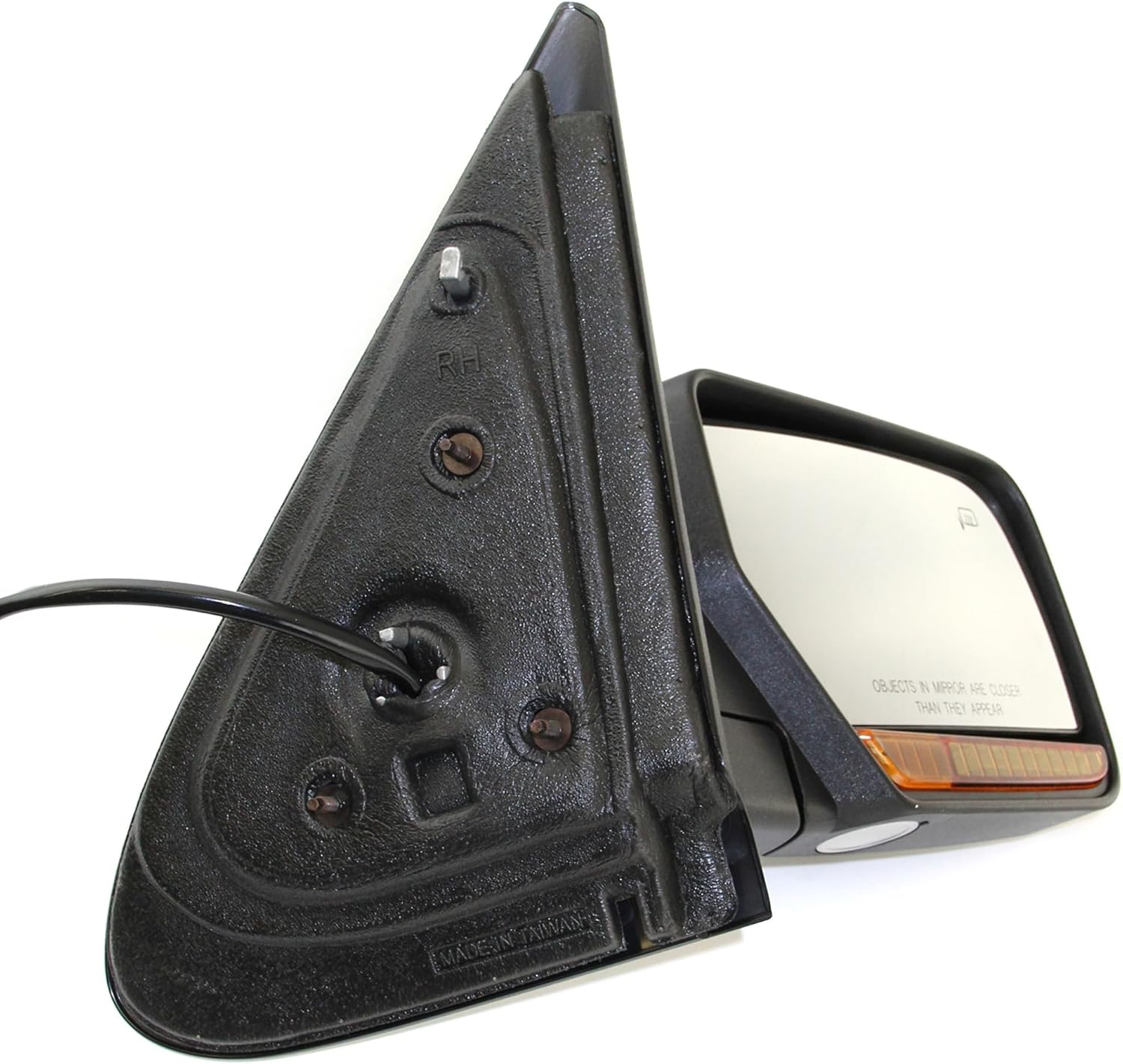 JC Whitney Passenger Side Power Heated Mirror for Ford Expedition 2007-2011 with Signal Light, Memory & Puddle Lamp Textured JFD142ER-S