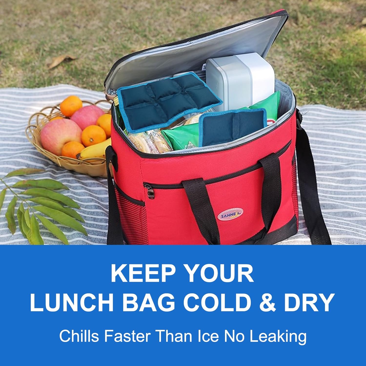 Ice Packs for Lunch Boxes, 4PCS Slim & Flexible Cold Packs, Long Lasting Reusable Soft Gel Freezer Packs for Lunch Bags, Coolers, School Kids, Travel and Camping - Image 2