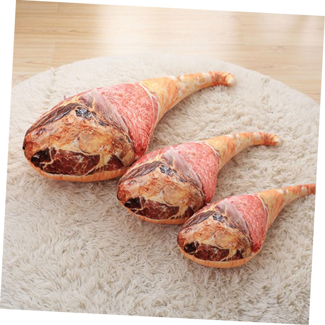 Cojin Jamon Almohada Peluche Forma Jamón Milisten 60x26x18cm