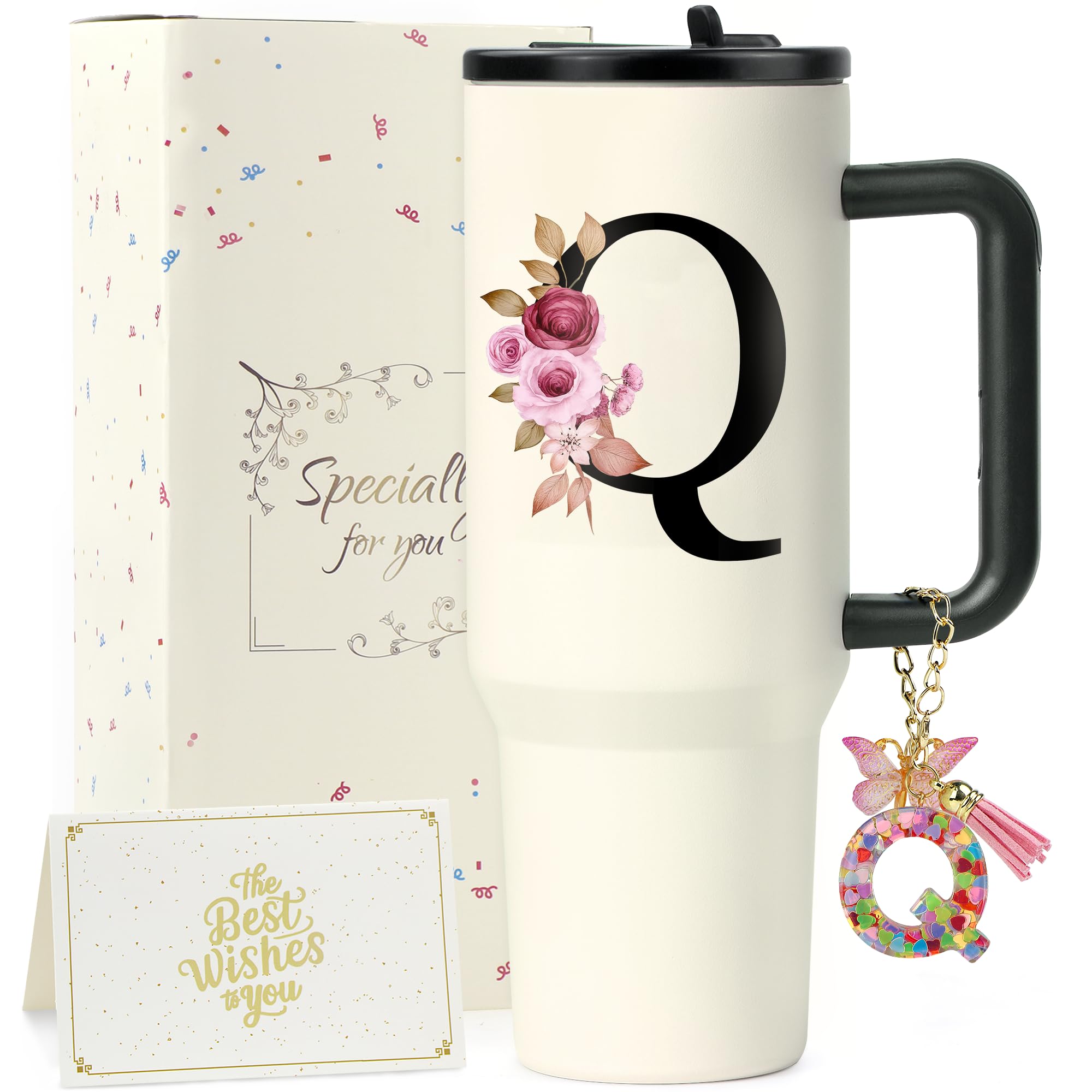 ZIOSINM Personalisierte Geschenke für Frauen, Thermobecher mit Strohhalm