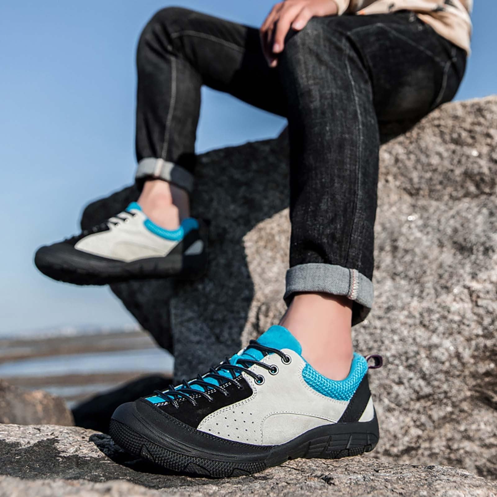 Trekkingschuhe Herren Leicht Sportschuhe Rutschfest Wanderschuhe Dämpfung