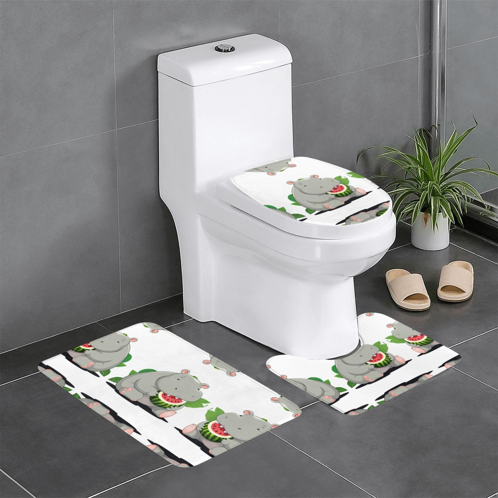 Tapis de salle de bain antidérapant lot de 3 sécurité et confort WC