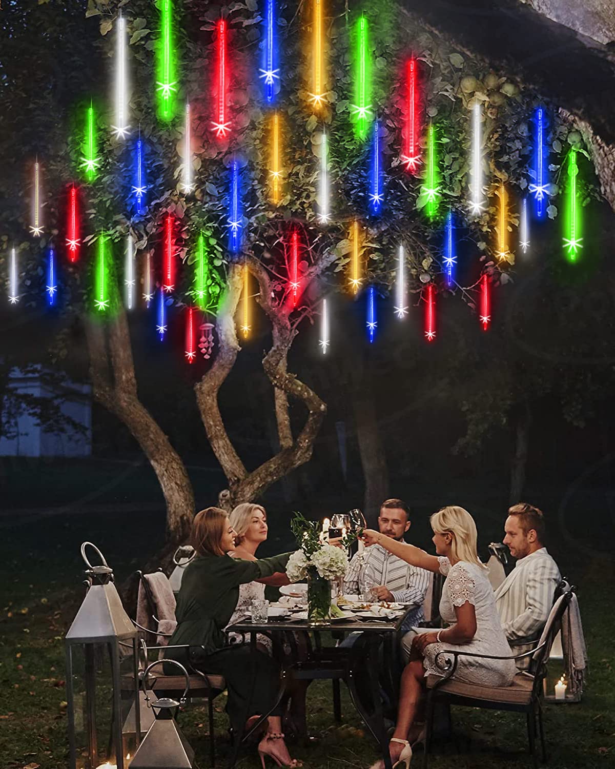 EAGWELL Meteor Lights Outdoor, 50cm 20 Tube 1080 LEDs Christmas Meteor ...