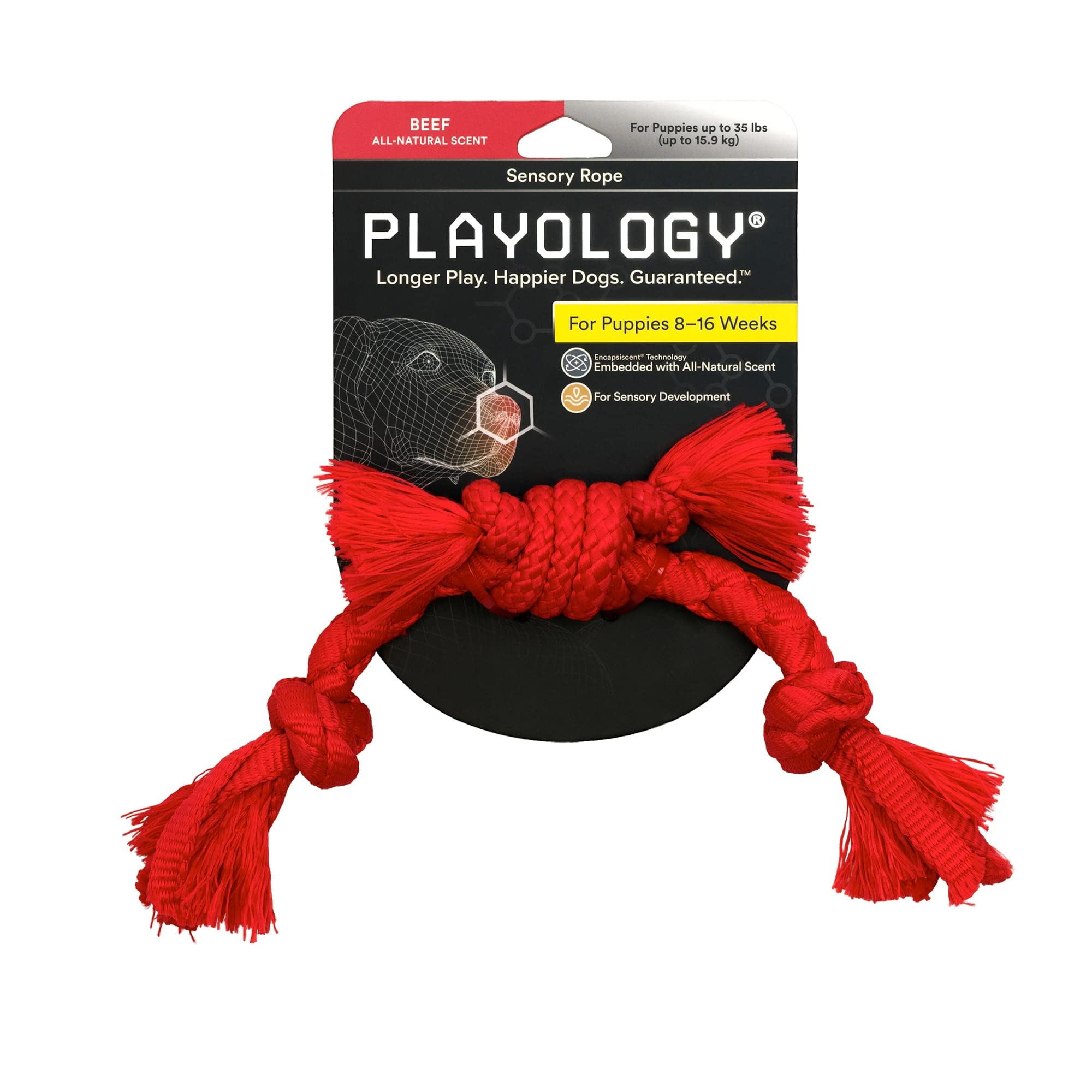 Playologypuppy Rope Dog Toy For Sensory Development Medium Sized