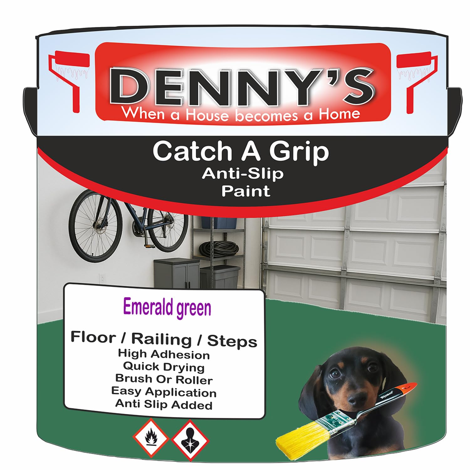 SCOOBYS PAINTS BACK IN THE MIX Catch A Grip Anti Slip Floor Paint – Non Slip Coating for Steps, Railings & Garages – 170 Colours, High Adhesion, Quick Dry, Multiple Sizes (Emerald green, 250ml Tin)