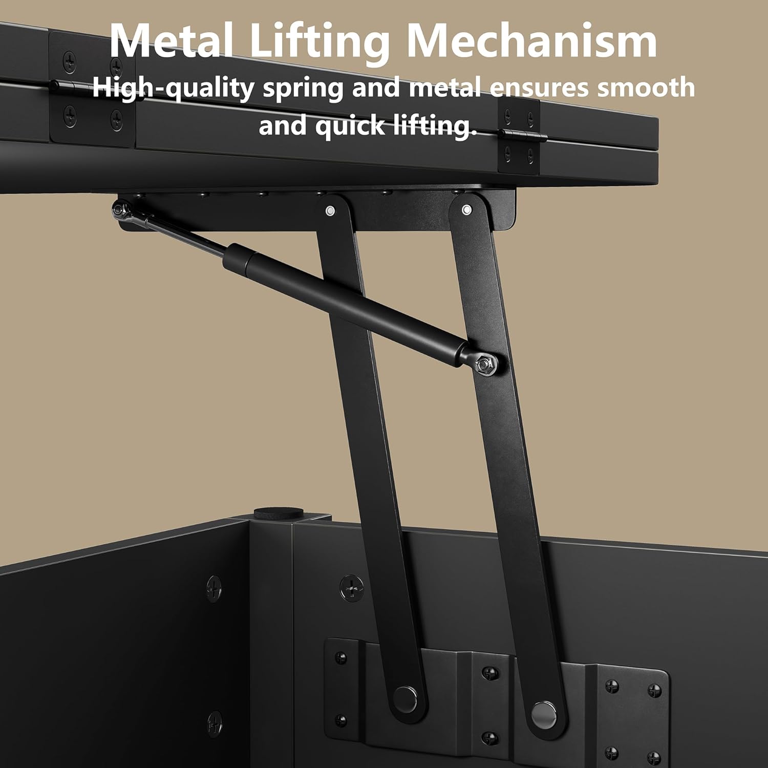 Close-up of the metal lifting mechanism