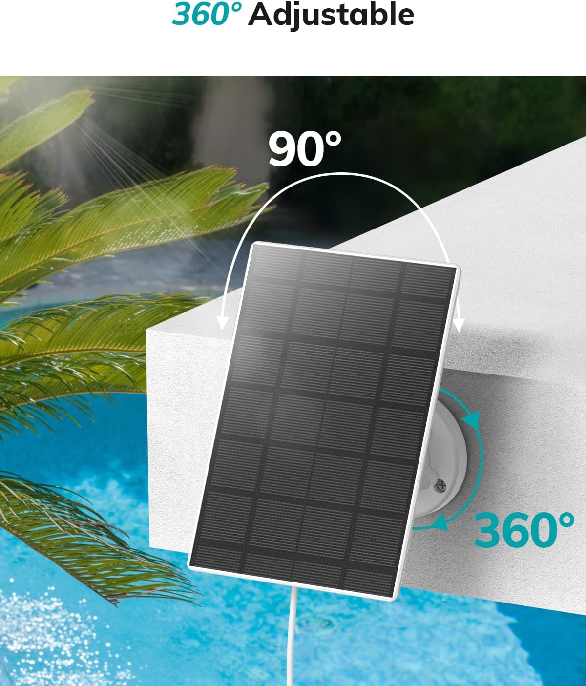 ZUMIMALL Security Cameras Wireless Outdoor with Magnetic Mount, 2K, 2.4G WiFi,3W Solar Panel with 10ft Type C Cable