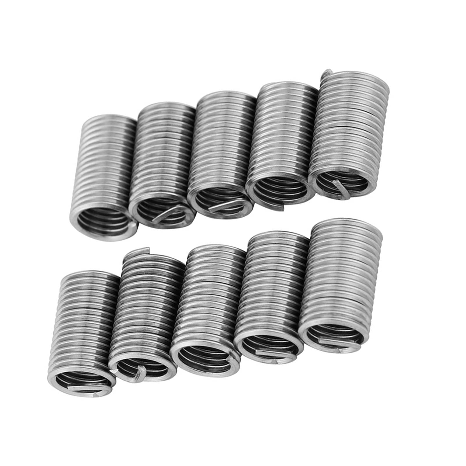 Helicoil M10X1.25X3D M8 X 1.25 Helicoil Acciaio Inossidabile 10 Pezzi 304 Acciaio Inossidabile Filo Manicotto Vite Inserti Filettatura Kit Riparazione M8X1.25X3D