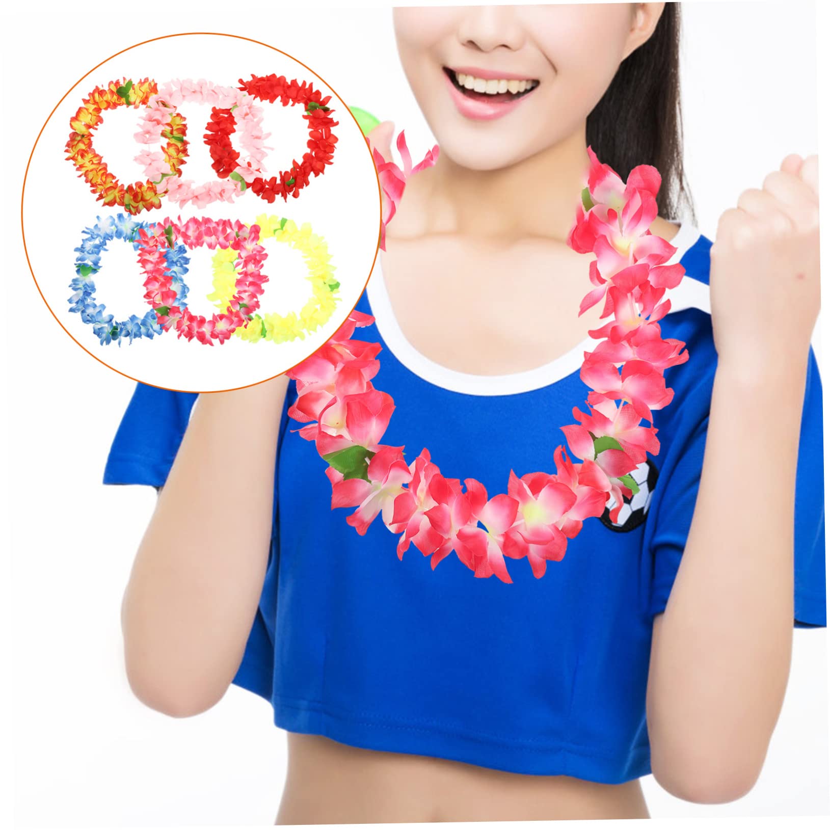 STOBAZA 18stücke Teiliges Hawaiiansches Blumenkranz Farbenfrohe Girlanden Für Strandpartys Luau-Dekoration Für Sommerfeste Und Tropische Veranstaltungen