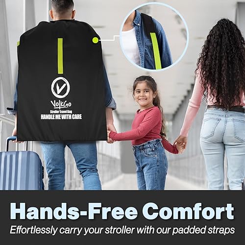 Miniatura 5 de V VOLKGO Bolsa de cochecito para avión, bolsa de cochecito grande para viajes en avión, bolsa de viaje para correr y carriola Se adapta a la