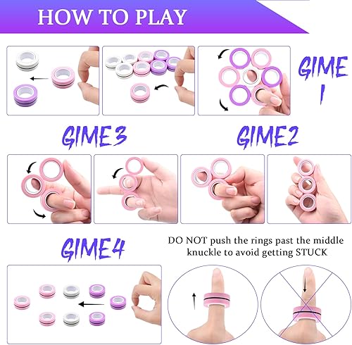 Vista 68 de Cevioce Paquete de 15 anillos magnéticos Fidget Toys Finger Spinner Pack