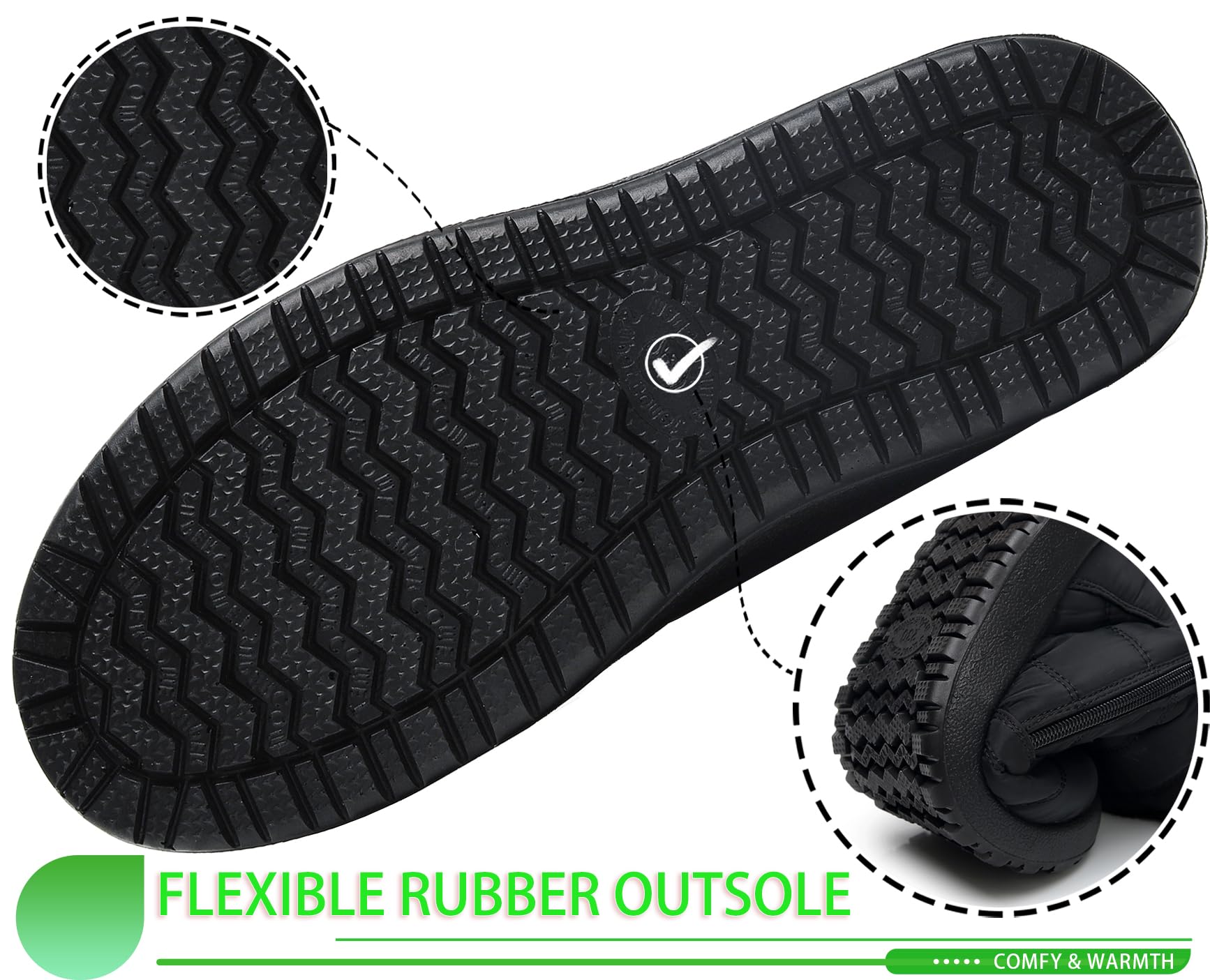 Damen Winterstiefel Wasserfest - Warme Plüschtuch Futter bis -5℃, Anti-Rutsch Gummisohle, Abnehmbarer Einlegesohle, Kurz Stiefel mit Seitenreißverschluss für Alltag, Spaziergang, Wandern