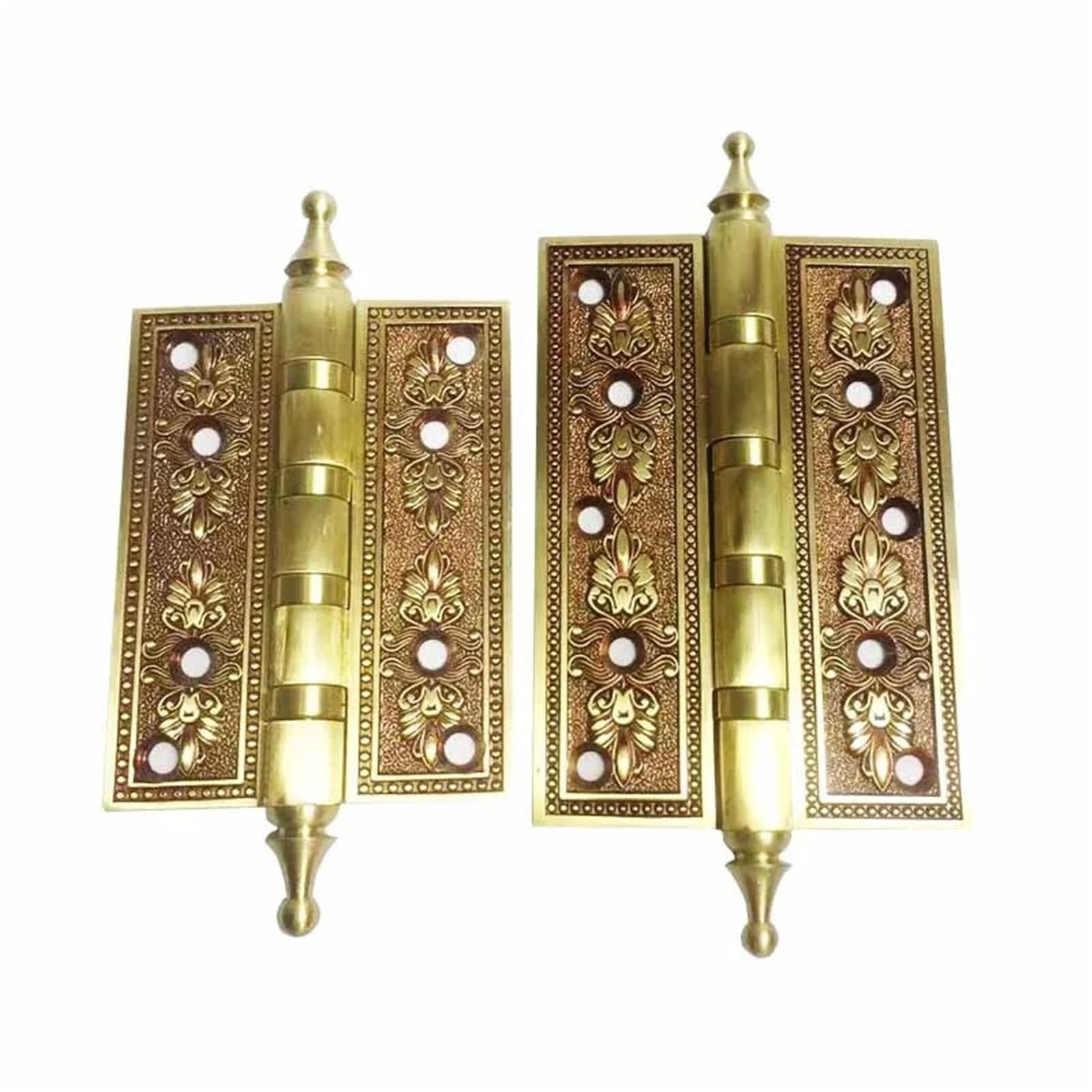 Bisagras de puerta con cabeza de corona de latón macizo, gruesas, planas, de oro rosa, resistentes, silenciosas, for puerta de villa, accesorios de herrajes de cobre, 1 unidad Bisagra plegable(130mm)
