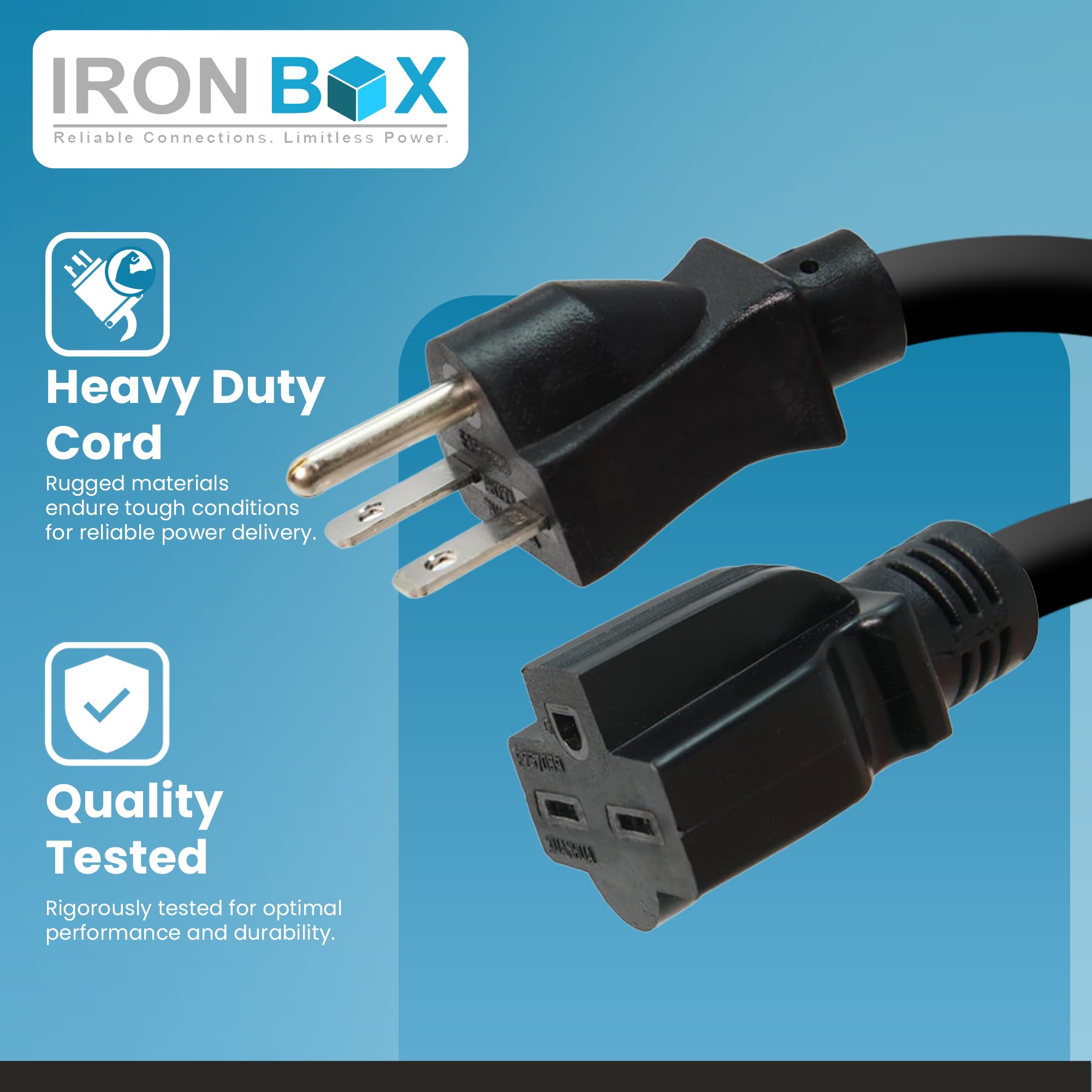Amazon | Nema 6 – 15延長電源コード – 15 A / 250 V、14 AWG – Iron