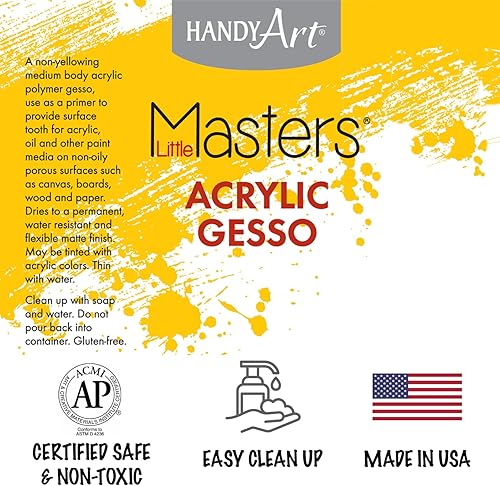 Vista 7 de Handy Art Little Masters Economy - Galón acrílico, color blanco gesso de 128 onzas líquidas (paquete de 1)